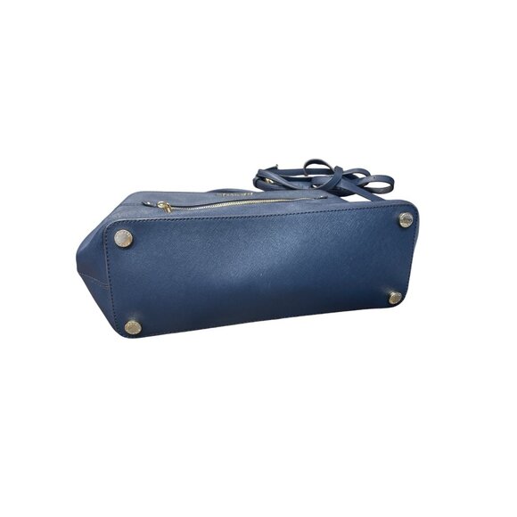 Michael Kors Womans Navy Blue Saffiano Leather Satchell Crossbody L SKU 9525 - Picture 4 of 16